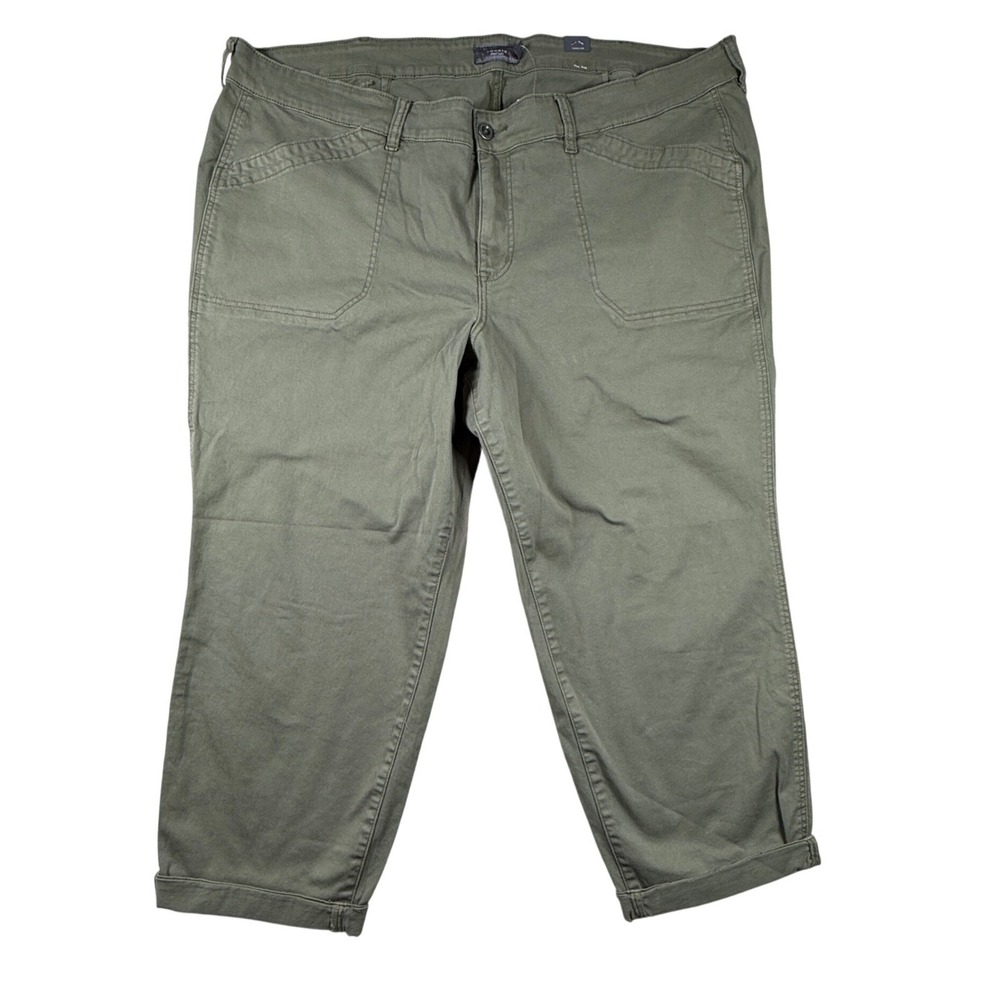 Torrid Perfect Relaxed Utility Crop Pant Olivine Green 41486456 Womens 24 NWT